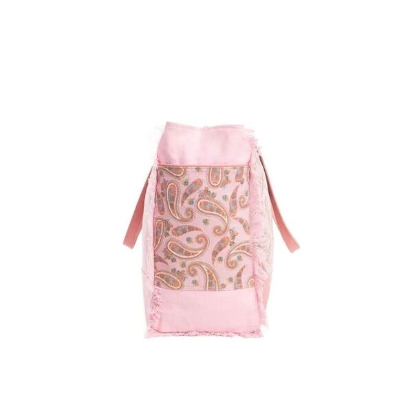 Myra Bag Handmade Yuma Weekender Bag Upcycled Canvas & Cowhide Leather - Picture 6 of 11